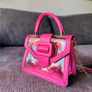 Clear pink handbag